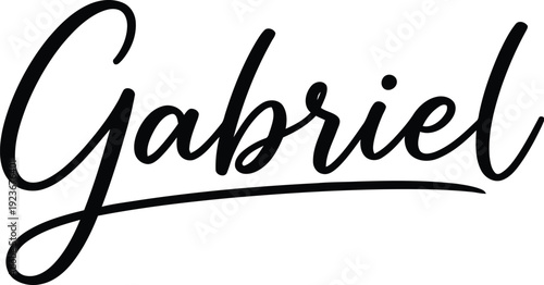 A elegant signature of the name Gabriel in black cursive font on a white background
