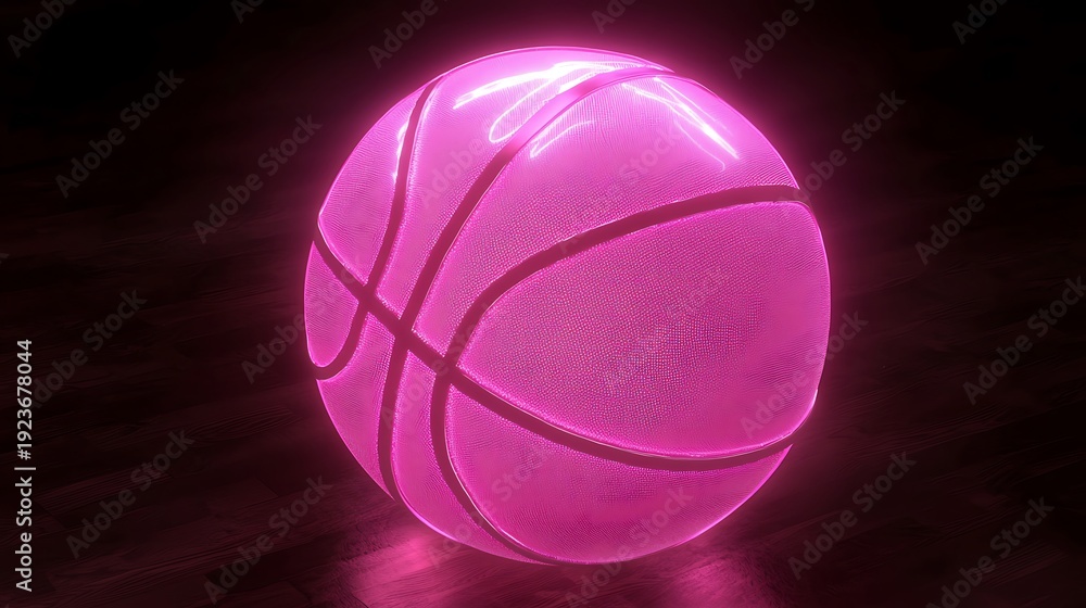Fototapeta premium Glowing pink basketball image