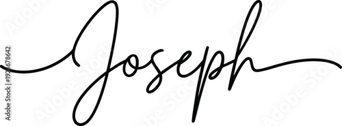A signature that reads Joseph in elegant cursive script on a white background