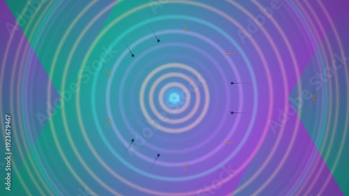 Vibrant concentric circles pattern with gradient colors on a white background