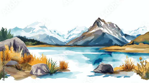 El Calafate. El Calafate hand drawn watercolor illustration