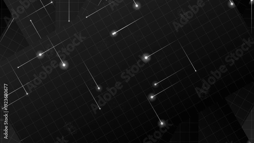 Close-up shot of a dark background with white lines and dots connected in a network pattern.