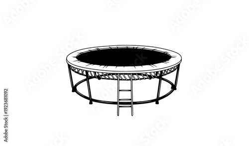 Trampoline vector illustration hand drawn for print and clipart
