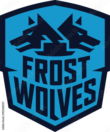 Frost wolves emblem logo animal graphic design sport team mascot illustration