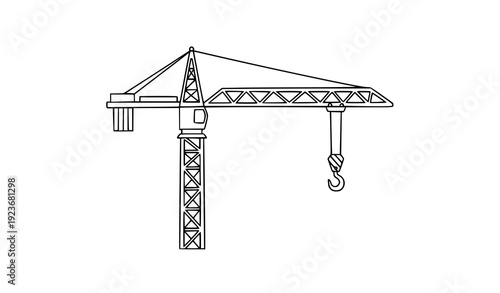 Minimal tower crane vector illustration clipart for print and design