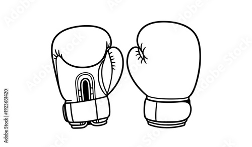 Minimal boxing gloves vector illustration clipart for print and design
