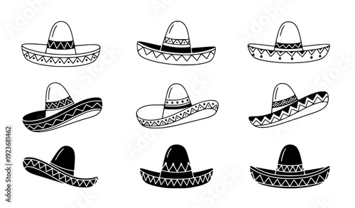 Minimal sombrero vector illustration clipart for print and design