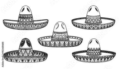 Sombrero vector illustration hand drawn for print and clipart