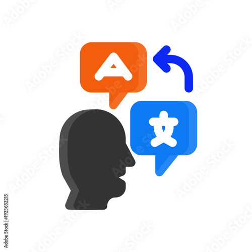 interpretation people flat icon illustration