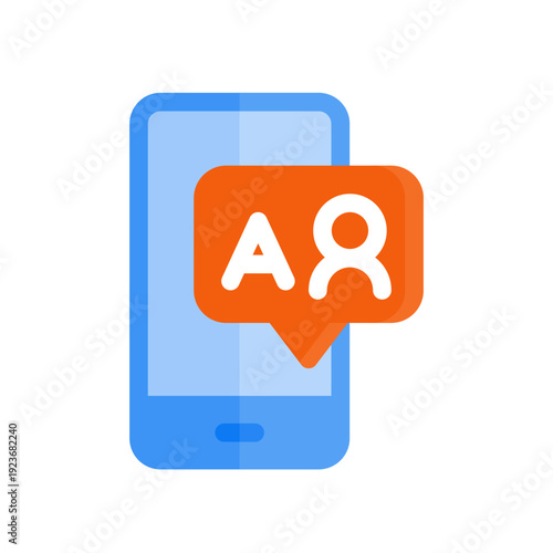 language app flat icon illustration