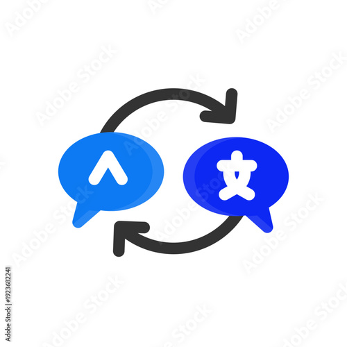 language exchange flat icon illustration