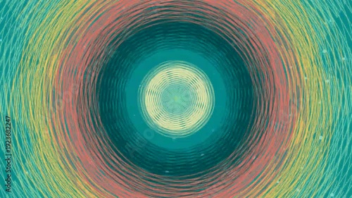 Vibrant abstract concentric circles with colorful gradient effect