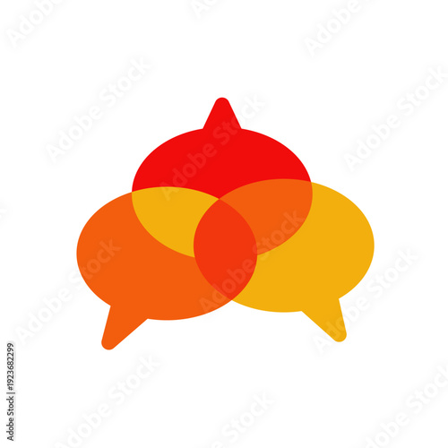 multilingual bubble communication flat icon illustration