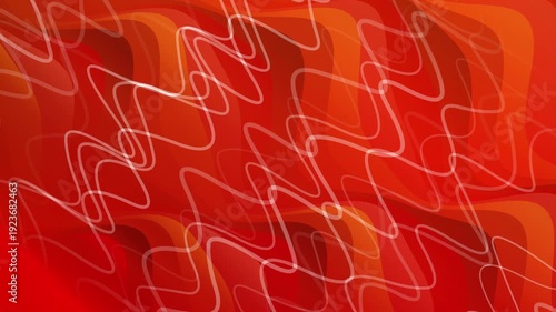 Abstract red background with white squiggly lines and orange accents