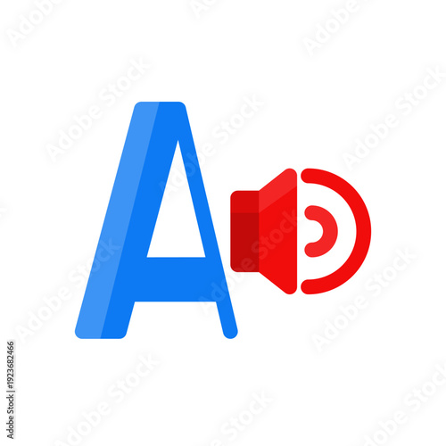 vowels letters A flat icon illustration