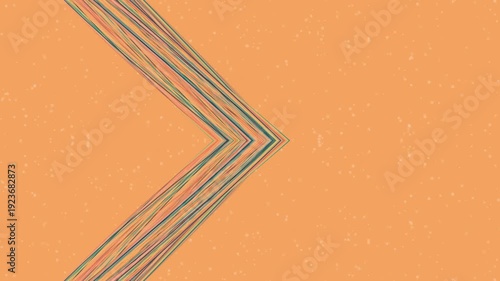 Geometric pattern of multiple parallel lines converging in an orange background