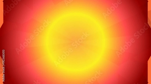 Vibrant yellow and red gradient circle on a dark background with a cinematic lighting effect