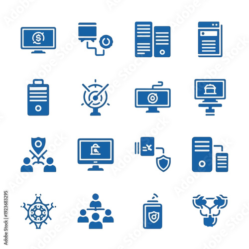Computer Programming Coding Line Icons