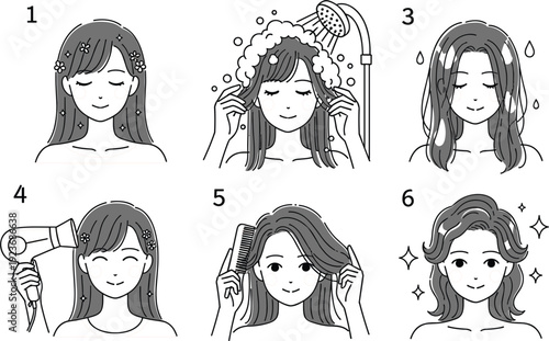Female aging process vector set showing skin wrinkle progression from young to old age including forehead lines, nasolabial folds, and neck wrinkles.