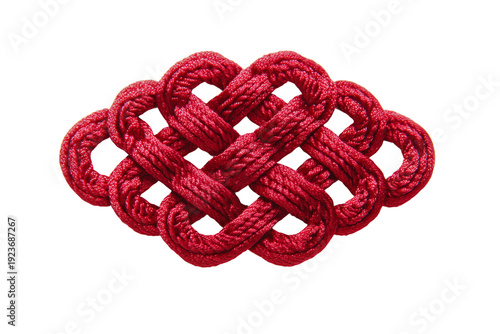 Classic Chinese knot symbolizing prosperity isolated on transparent background