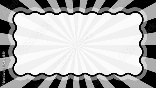 集中線　モノクロ　もこもこフレーム