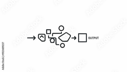 Foto Flowchart diagram with geometric shapes.