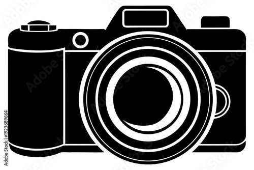 digital camera silhouette vector, camera icon vector