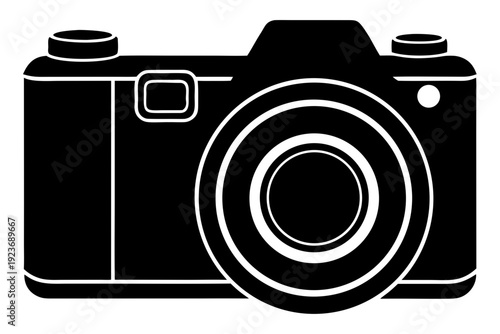 digital camera silhouette vector, camera icon vector