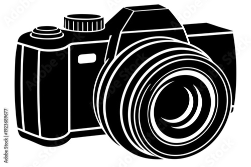 digital camera silhouette vector, camera icon vector