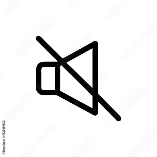 Modern Mute Speaker Icon for Audio Control and App Interface