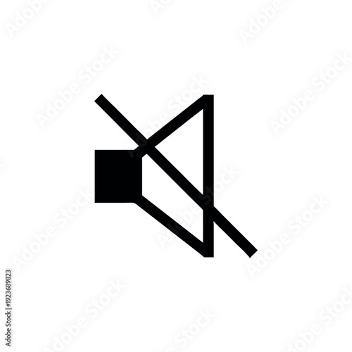 Modern Mute Speaker Icon for Audio Control and App Interface