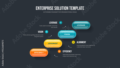 Advertising Report Frame Design Vector Illustration. Creative Briefing Four Element Infographic Presentation Template. Consulting Growth 4 Option Diagram Slideshow Layout.