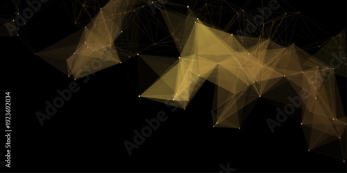 dark network patterned background. Connection background with dots and lines. Connected polygons plexus vector background, digital data visualization. futuristic shape. Computer generated background.	