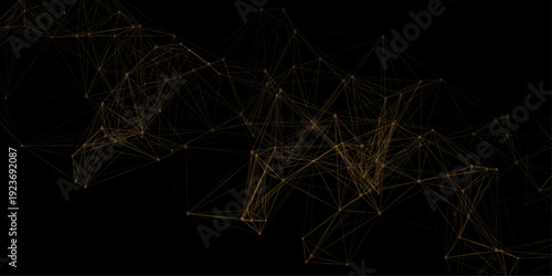 dark network patterned background. Connection background with dots and lines. Connected polygons plexus vector background, digital data visualization. futuristic shape. Computer generated background.	
