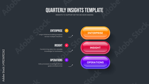 Market Plan Frame Design Vector Illustration. Visual Briefing Three Option Diagram Slideshow Layout. Financial Growth 3 Element Infographic Presentation Template.