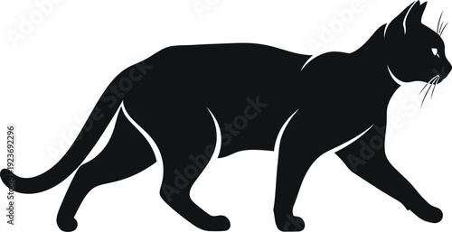 Black cat silhouette vector