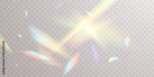 Colorful light and confetti effects, zigzag falling from the top of the beam, swirl vector.