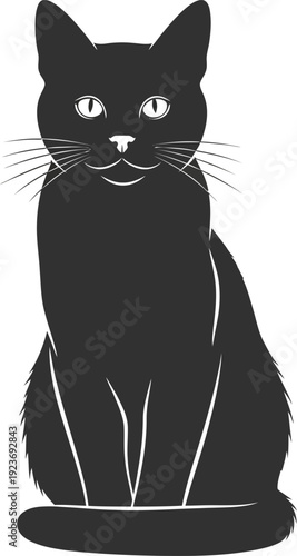 Black cat vector illustration
