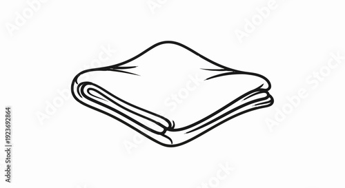 Simple line drawing of folded fabric, possibly a blanket