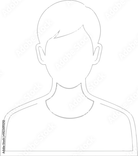 Simple outline illustration of a person's head and shoulders