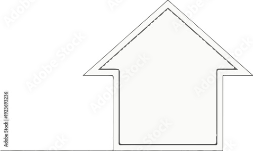 Simple outline of a house shape, suggesting shelter or home