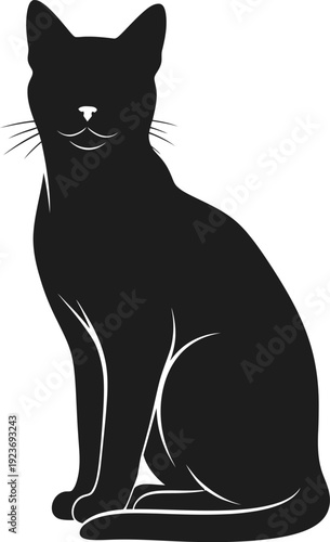 Black cat vector silhouette