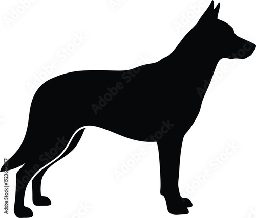 Black dog silhouette vector