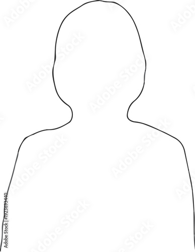Simple outline of a person's silhouette, head and shoulders