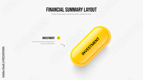 Company Visualization Presentation Design Vector Illustration. Service Development 1 Option Infographic Slide Template. Corporate Briefing One Element Diagram Frame Layout.