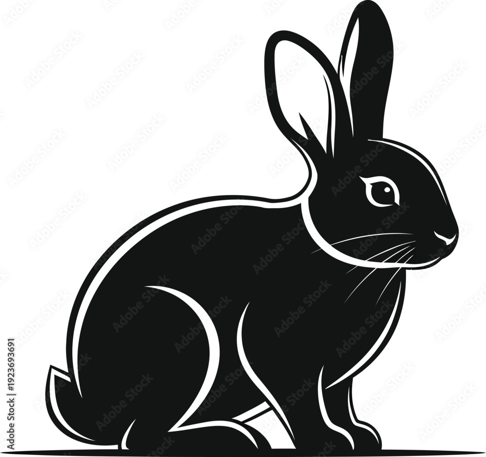 Fototapeta premium Black rabbit icon