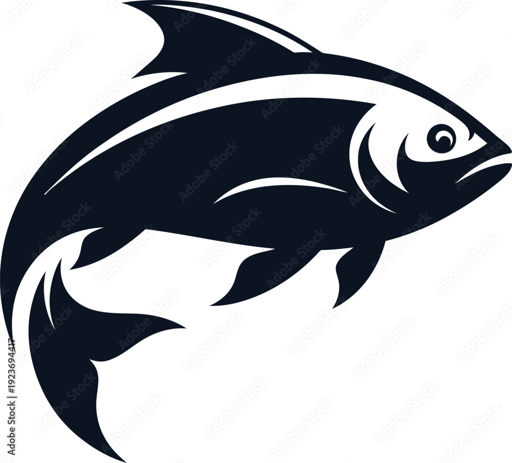 Fototapeta premium Black fish icon