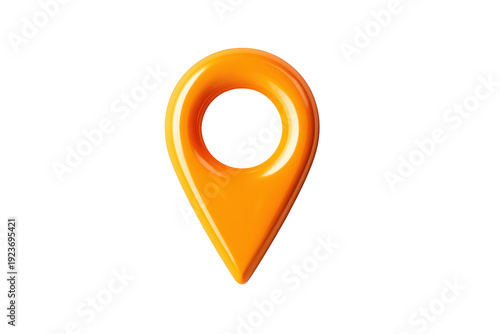 Orange location pin icon isolated on transparent background. Orange map pin icon isolated on white background.