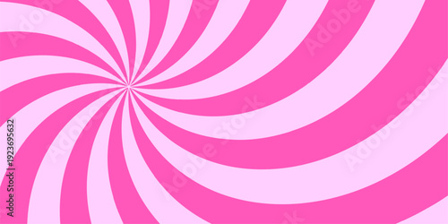 Swirl candy spiral backdrop with cream and strawberry whirlpool creates a retro Y2K vortex. Pink whirlpool bg. Psychedelic radial pattern with pastel pink twirls and vintage circus vibes.