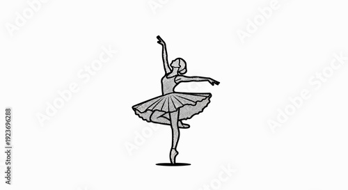 Silhouette of a ballet dancer in a tutu performing a graceful pose